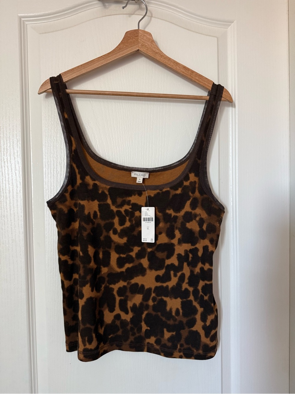Pilcro Brown & Black Leopard-Print Tank